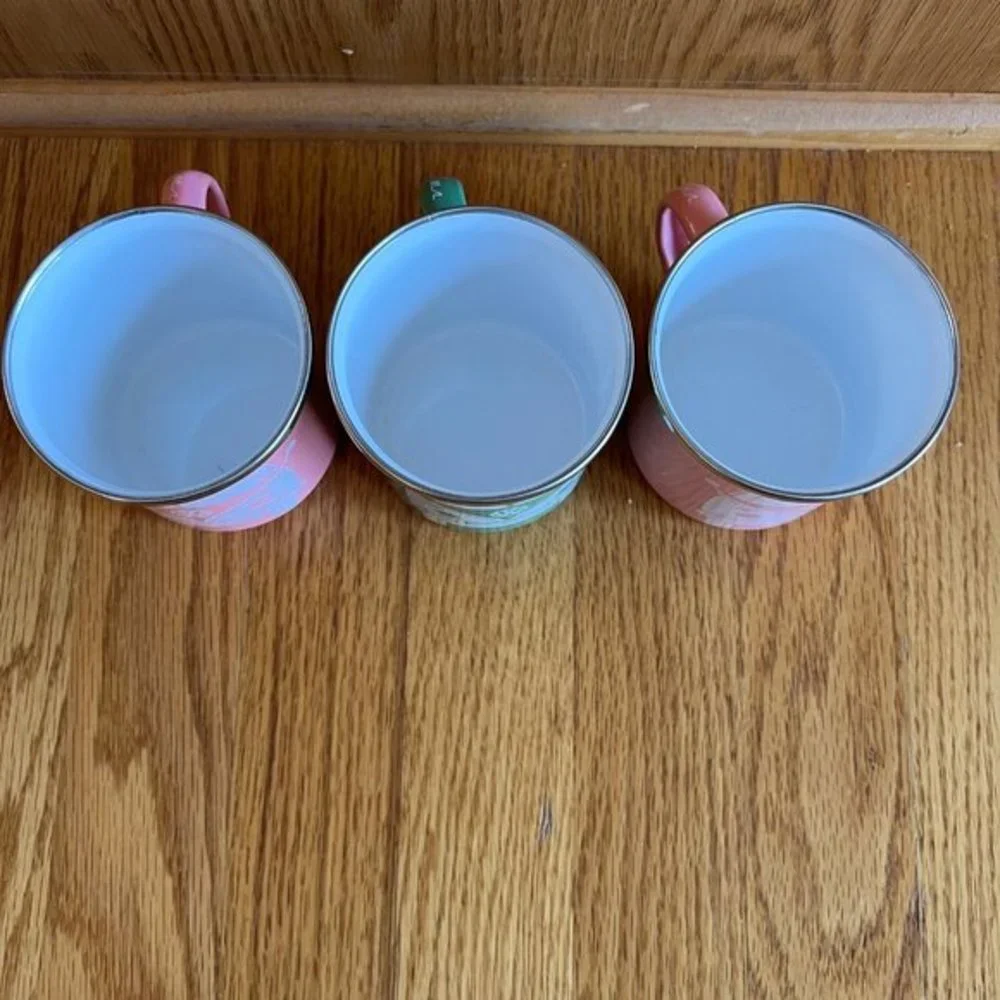 EUC BRISA VW Collection Coffee Mug Unisex Tea‎ Cup 3-pc Set Bus Campervan Motif
